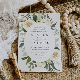 Invitation Ivory Bloom   Mariage floral de l'aquarelle du cad