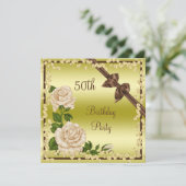 Invitation Ivory Blossom, Bows & Diamonds 50e anniversaire (Debout devant)
