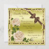 Invitation Ivory Blossom, Bows & Diamonds 50e anniversaire (Dos)