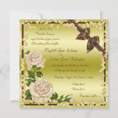 Invitation Ivory Blossom, mariages Bows & Diamonds (Dos)