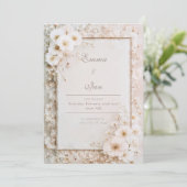 Invitation Ivory Blossom Romantic Floral Mariage (Debout devant)
