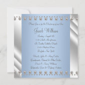 Invitation Ivory Blue Pearl Cross Boy Christening (Dos)