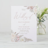Invitation Ivory & Blush Roses Beau Mariage (Debout devant)