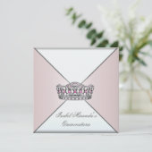 Invitation Ivory Blush Tiara Classy Quinceanera 15ème Parti (Debout devant)