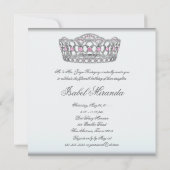 Invitation Ivory Blush Tiara Classy Quinceanera 15ème Parti (Dos)