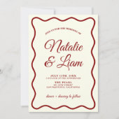Invitation Ivory Bold moderne Retro Funky Photo Mariage uniqu (Devant)