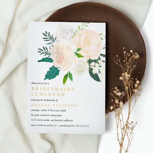 Invitation Ivory Bouquet Bridesmaitres Florales Mariage de dé