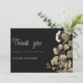 Invitation Ivory brown black wildflower winter Thank You (Debout devant)