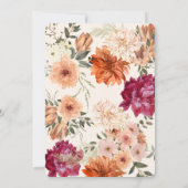 Invitation Ivory burgundy floral wedding save the date (Dos)