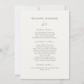 Invitation Ivory | Chic Calendrier du week-end de mariage (Devant)