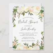 Invitation Ivory Chic Jardin Floral Fête des mariées de verdu (Devant)