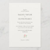 Invitation Ivory | Chic Watercolor Floral Wedding  (Devant)