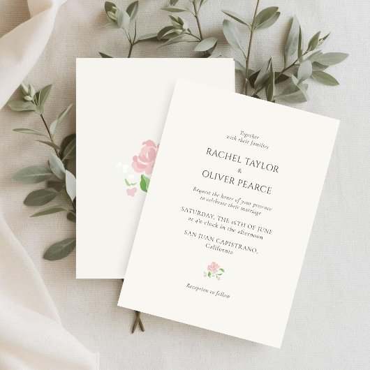Invitation Ivory | Chic Watercolor Floral Wedding 