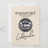 Invitation Ivory Colorado Mariage de passeport (Dos)