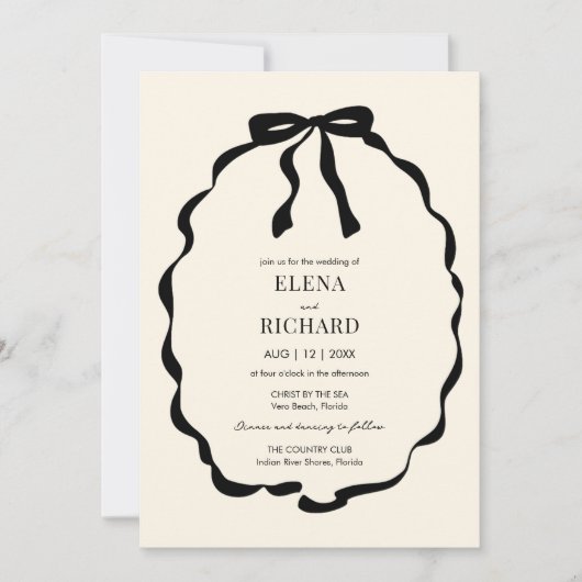 Invitation Ivory Coquette Bow (Devant)