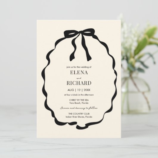 Invitation Ivory Coquette Bow (Debout devant)