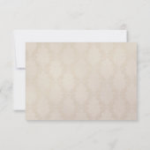 Invitation Ivory Damask et Daisies RSVP (Dos)