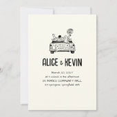 Invitation Ivory Drawn Illustration Minimalist QR Wedding (Devant)