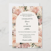 Invitation Ivory dusty rose mauve florales arche de mariage (Devant)