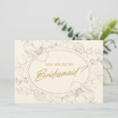 Invitation Ivory Elegant Floral Serez-Vous Ma Femme D'Accueil (Debout devant)