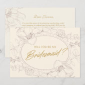 Invitation Ivory Elegant Floral Serez-Vous Ma Femme D'Accueil (Devant / Derrière)