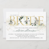 Invitation Ivory Emerald Gold Magnolia Fête des mariées flora (Devant)