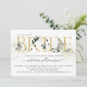 Invitation Ivory Emerald Gold Magnolia Fête des mariées flora (Debout devant)