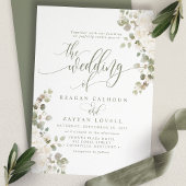 Invitation Ivory Et Sage Chic Élégant Mariage Floral