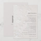 Invitation Ivory Faux Blind Embossed Arch Wedding Details (Devant / Derrière)