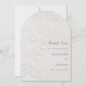 Invitation Ivory Faux Blind Embossed Arch Wedding Thank You (Devant)