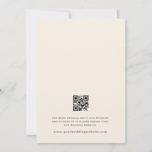 Invitation Ivory Fleur sauvage Garden Automne QR Code RSVP Ma (Dos)