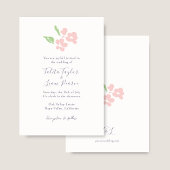 Invitation Ivory | Fleurs aquarelle rose script mariage