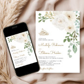Invitation Ivory Floral Bouquet Islamic Muslim Wedding