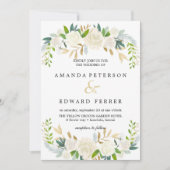 Invitation Ivory Floral Rose mariage rose pâle (Devant)