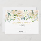 Invitation Ivory Floral Rose mariage Table Place MINT (Devant)