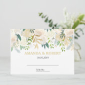Invitation Ivory Floral Rose mariage Table Place MINT (Debout devant)