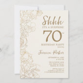 Invitation Ivory Gold Botanical Surprise 70e anniversaire (Devant)
