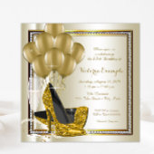 Invitation Ivory Gold Diamond Chaussure haute talon fête d'an