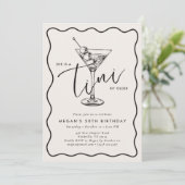 Invitation Ivory Hand Drawn A Tini Bit Older 30’s Birthday (Debout devant)