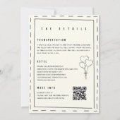 Invitation Ivory Illustration Doodle Minimalist QR Wedding (Dos)