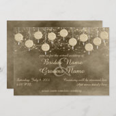 Invitation Ivory Lanterns Mariage virtuel (Devant / Derrière)