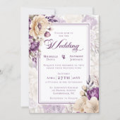 Invitation Ivory Lavender Botanical Wedding (Devant)