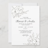 Invitation Ivory Magnolia Élégant Mariage floral (Devant)