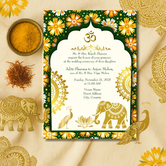 Invitation Ivory Mandala Moghul Arch hindu Wedding