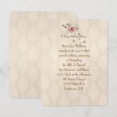 Invitation Ivory Mariage damassé (Devant / Derrière)