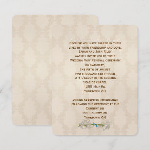Invitation Ivory Mariage damassé - Renouvellement de Vow