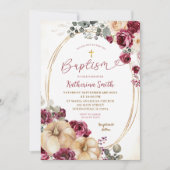 Invitation Ivory Marsala Citrouille Baptême (Devant)