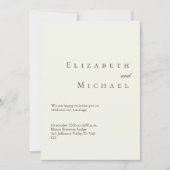 Invitation Ivory Minimalist Boho Elegant Script Wedding w/ QR (Devant)
