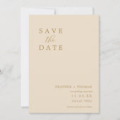 Invitation Ivory Modern Wedding Sauvez Les Dates (Devant)