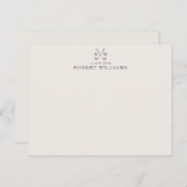 Invitation Ivory Monogram Initials Golf Stationery Note Card (Devant / Derrière)